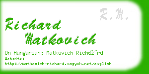 richard matkovich business card